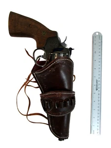 WESTERN HOLSTER PISTOL COVER GUN COVER SIX SHOOTER UNIVERSAL FIT REVOLVER HOLDER - Picture 1 of 24