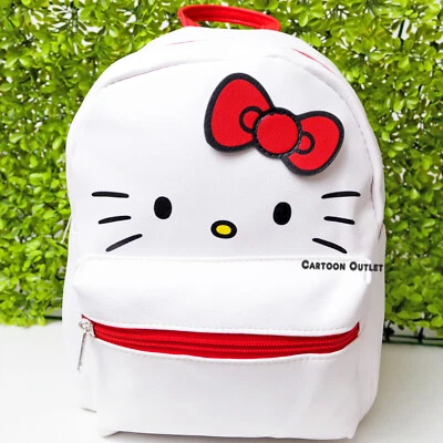 Sanrio Hello Kitty Mini Mochila Damas Cartera 10" Imitación Cuero Original Tendencia Foto 1 de 4
