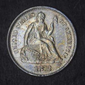 1872-S "Below Wreath, HIGH GRADE" Seated Liberty Half Dime 5C - COINGIANTS - - Picture 1 of 2