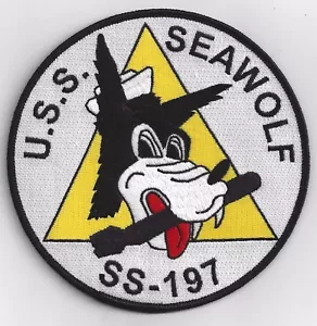 USS Seawolf SS 197 - Cabeza de lobo - Parche - Número de gato B585 - Imagen 1 de 1