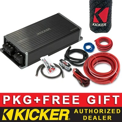 KICKER KEY500.1 CAR AUDIO SUBWOOFER 1CH/MONO SMART AMPLIFIER + 8AWG AMP KIT
