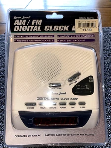 Lenoxx Sound AM FM Clock Radio Digital Battery Back Up White CR-778 NEW SEALED - Picture 1 of 4