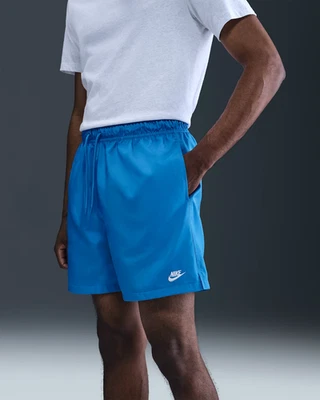 Nike Club Woven Flow Men’s Shorts Blue Size S–2XL Casual Bottoms Pockets - Image 1 of 4