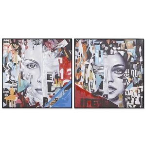 Quadro Home ESPRIT Astratto Moderno 100 x 3,5 x 100 cm (2 Unità) - Foto 1 di 4