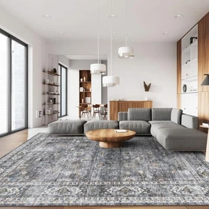 8x10 Rug Washable Boho Rug Soft Large Area Rug Non-Slip Non-Shedding Faux Woo... - Picture 1 of 9