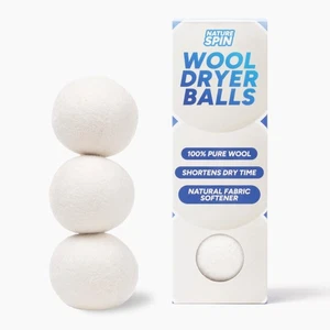 Wool Dryer Balls, 3-Pack XL, 100% Pure New Zealand Sheep Wool, Unscented, Hyp... - Picture 1 of 6
