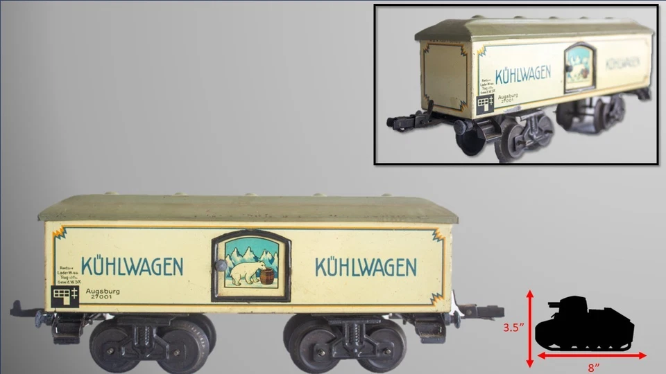 1930's  Karl Bub (KBN)  0-gauge "Kuhlwagen" Tin Lithographed Freight Car - Image 1 of 4
