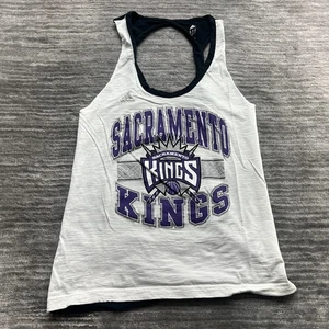 Sacramento Kings Tank Top Size M Womens Adidas NBA Basketball Shirt NBA White - Picture 1 of 7