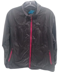 Eastern Mountain Sports Windbreaker Jacket Womens Large Black Full Zip Nylon EMS - Picture 1 of 10