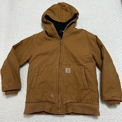 Chaqueta con Capucha Acolchada de Lona Carhartt Marrón Niño Mediana (10/12) Foto 1 de 4