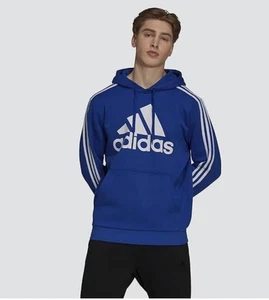Adidas Performance Big Logo 3 Stripes Fleece Hoodie Herren Gr. Medium royalblau - Bild 1 von 9
