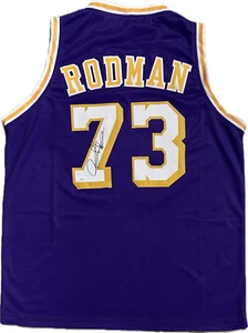 Dennis Rodman Signed Autographed Custom Purple/Yellow Jersey JSA Authentication - Picture 1 of 3