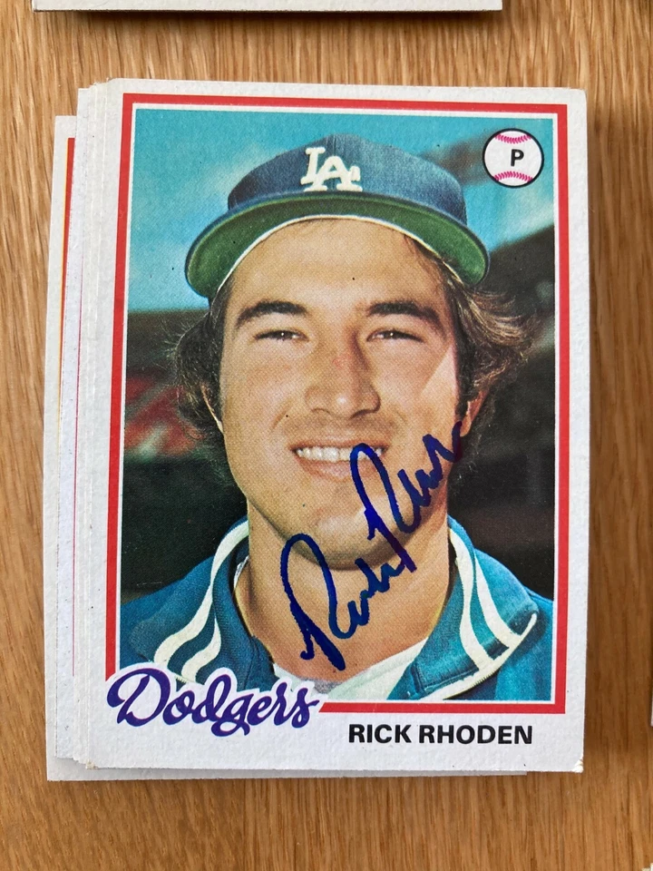 Tarjeta Topps 1978 firmada por Rick Rhoden de los Dodgers de Los Ángeles Foto 1 de 1