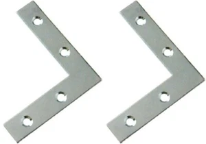 2 STAFFE PIASTRA ANGOLARE 75mm 90° zinco L staffa angolare staffa 3" piastra di rammendo - Foto 1 di 1