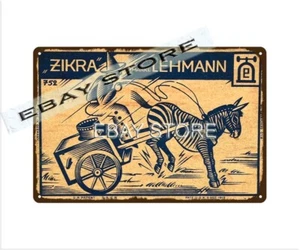 GERMAN LEHMANN WIND-UP ZIKRA childhood toy retro tin sign cottage shops plaque - Picture 1 of 2