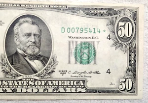 Series 1950-C $50 Fifty Dollar Federal Reserve *Star* Note, Light Circulation! - Picture 1 of 4