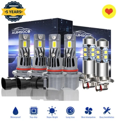 Kit de faróis de LED Hi Lo para Volkswagen Jetta 1997-1998 6x 9005 9006 H3 - Imagem 1 de 4