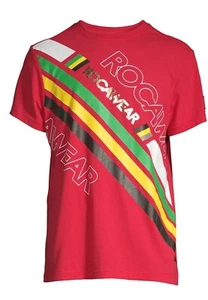 Rocawear T-Shirt Uomo Kingston Logo Grafica Rosso Urban Streetwear Uomo Large - Foto 1 di 2