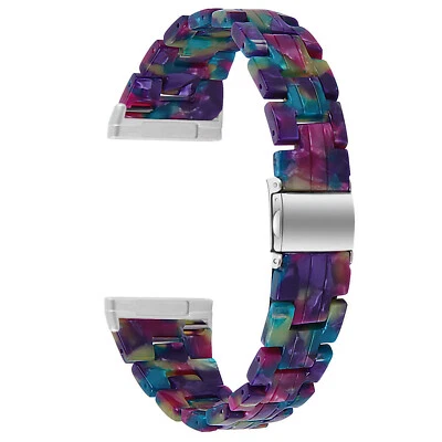 Resin Stainless Steel Watch Band for Fitbit Versa 3 Sense/Versa 2 Bracelet Strap - Image 1 of 4