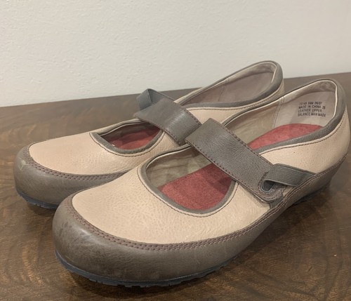 Scarpe artigianali Clarks Mary Jane comode bicolore marrone chiaro pelle 9 5