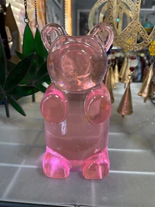 Giant Sculpture Candy Gummy Bear In Resin Light Pink Color Handmade Art - Picture 1 of 4