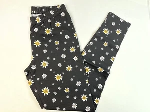 No Boundaries NOBO Juniors Daisy Floral Black Ankle Leggings NWT - Picture 1 of 5