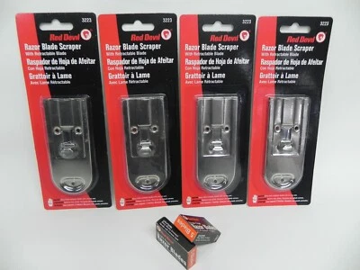 4 Red Devil Razor Blade Retractable Scapers with 10 Razor Blades FREE SHIPPING - Image 1 of 3