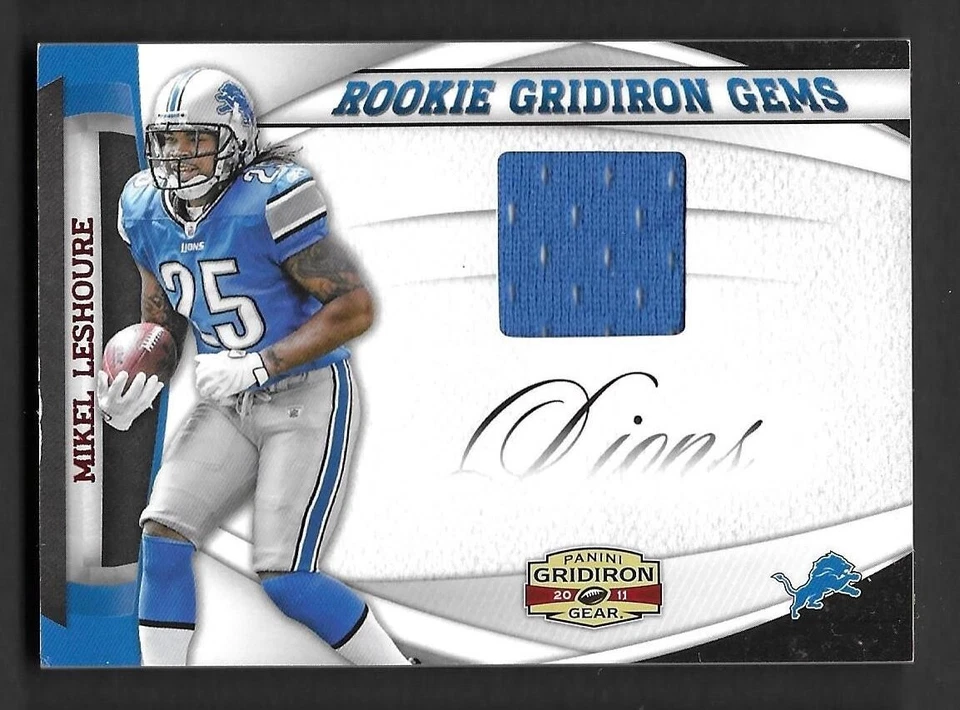 2011 Panini Gridiron Gear Rookie Gridiron Gems Jerseys #11 Mikel Leshoure Lions - Image 1 of 1