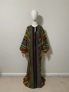 Colorful Striped Dress / Arab / African Style Traditional Abaya - Picture 1 of 24