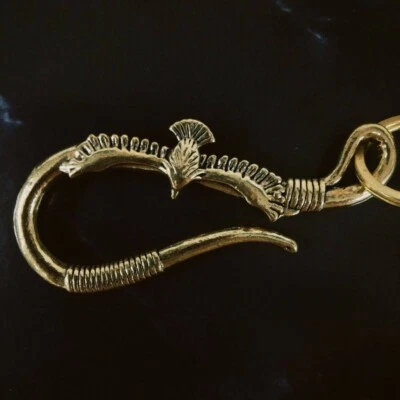 Made in Japan Messing Geldbörse Kette gestrickt Handarbeit Adler Haken selten Goro's - Bild 1 von 4