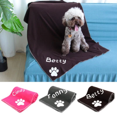 Absorbent Dog Drying Towel Microfiber Pet Bath Towel & Personalised Pet Name - Image 1 of 4
