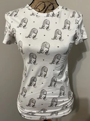 Camiseta de manga corta plisada con logotipo de Erin Fetherston talla M Foto 1 de 4