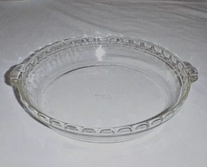 Vintage PYREX Glass 10" Fluted Rim & Tab Handles Deep Dish Pie Baking Plate #229 - Picture 1 of 2