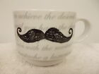 Pier 1 Mustache White Porcelain Stackable Coffee Tea Cup Mug