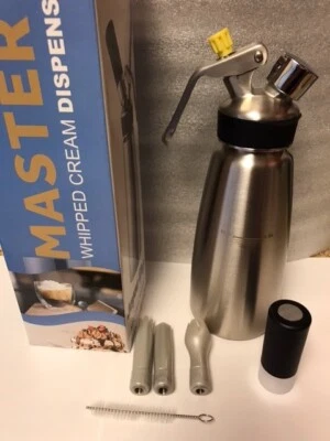 ACERO INOXIDABLE Dispensador 1 pinta (.5L) Crema Batida Batida Batido MEJOR CALIDAD SS PRO Foto 1 de 4