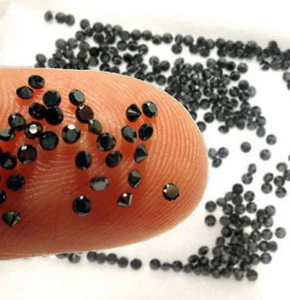 AAA Grade 100% Echte Natürliche Black Diamond Runde 1,5 mm JEDER/5 stücke GDH - Picture 1 of 2