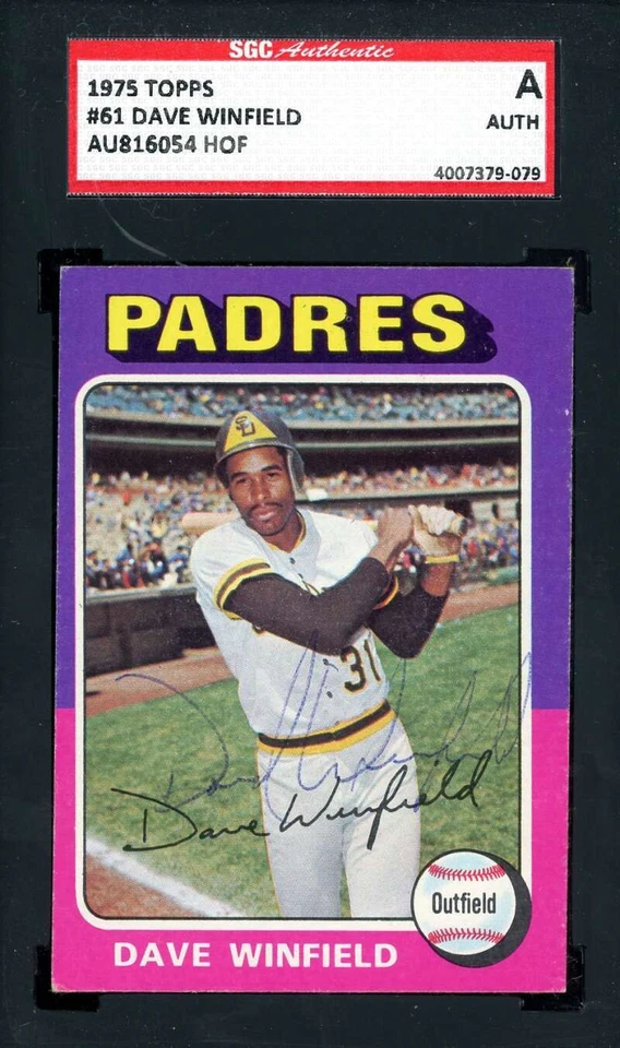 Dave Winfield SGC Coa Vintage Signed 1975 Topps Autograph - Image 1 of 1