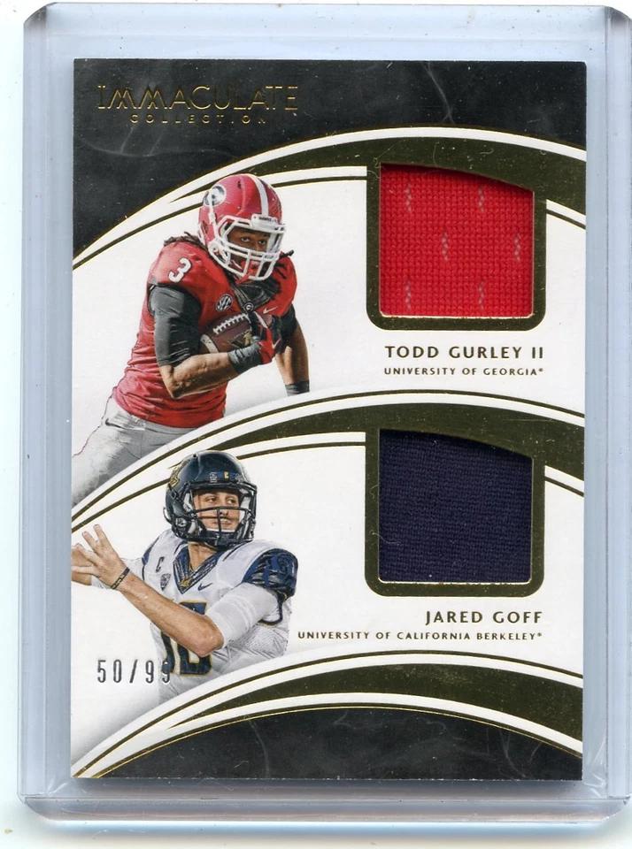 Camiseta deportiva 2016 Immaculate Collection #46 Todd Gurley & Jared Goff RC #50/99, RAMS Foto 1 de 1