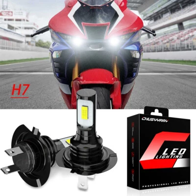 Комплект из пары белых светодиодных ламп для фары мотоцикла H7 для Honda CBR1000RR 2004-2019 - Изображение 1 из 4