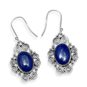Lapis Lazuli Gemstone 925 Sterling Silver Drop Dangle Earrings For Women KE-165 - Picture 1 of 1