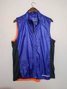 Brooks Blue Windbreaker Running Vest Size Medium Athletic Reflective Packable - Picture 1 of 8