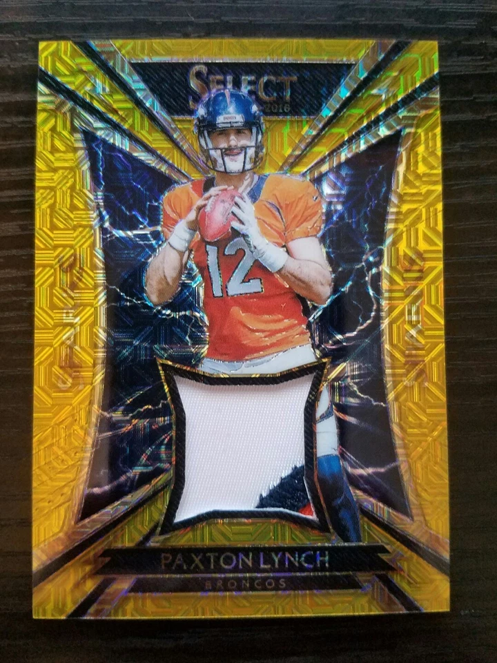 2016 Select Sparks Materials Prizm Gold Paxton Lynch RC ROOKIE 3 COLOR PATCH /10 - Image 1 of 1