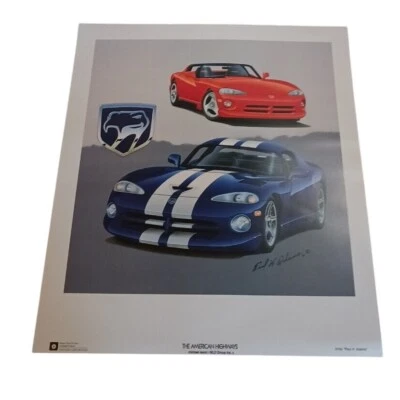 Chrysler Mopar The American Highways Dodge Viper Print Set/2 Art Poster 15x16.5 - Image 1 of 4