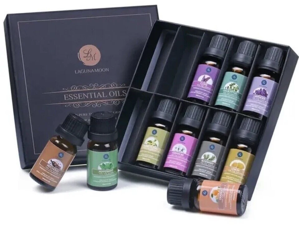 Lagunamoon Essential Oils Premium Aromatherapy Gift Set 10ml - Pack Of 10
