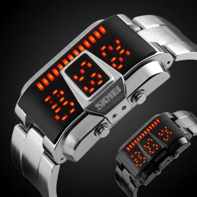 Cool Men Boy Digital LED Watches Stainless Steel Quartz Date Casual Sports Watch - image 1 of 4