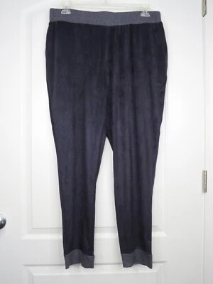 NEW LOGO BY LORI GOLDSTEIN BLUE W/GRAY FAUX SUEDE JOGGER PANTS SZ 18W #W980 - Image 1 of 2