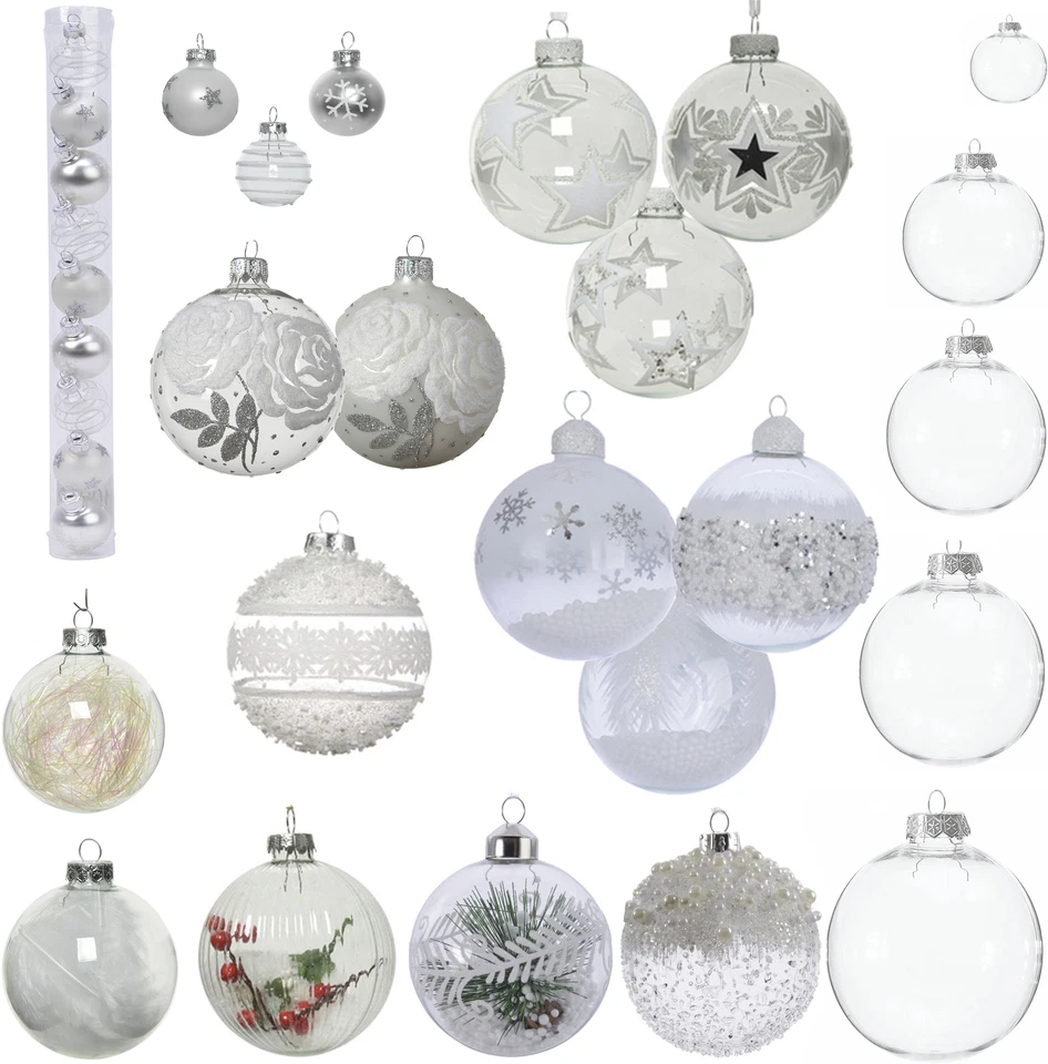 Christbaumschmuck Glas Weihnachtsbaumschmuck Christbaumkugeln transparent klar - Bild 1 von 1
