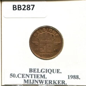 50 CENTIMES 1988 FRENCH Text BELGIUM Coin #BB287C - Picture 1 of 3