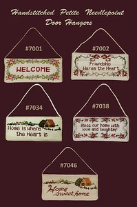 Handmade Needlepoint Door Hanger Sign Different Styles Creative Linens FREE S&H - Picture 1 of 6