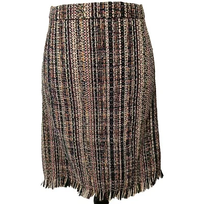 NUEVO CON ETIQUETAS Chelsea & Theodore $68 Multicolor Tweed Tejido Flecos Dobladillo Falda Talla 6 Academia Foto 1 de 4